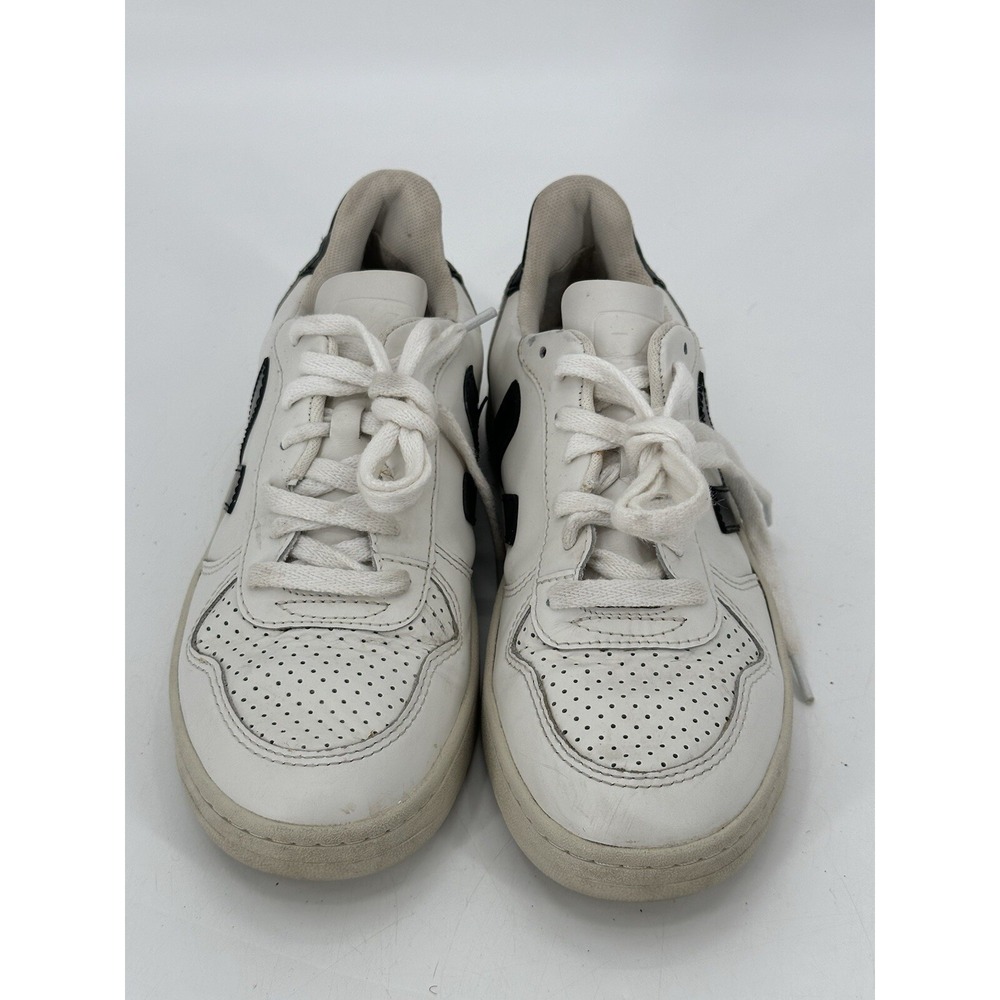 Veja V-10 Leather Sneakers White/Black Women's Size 6